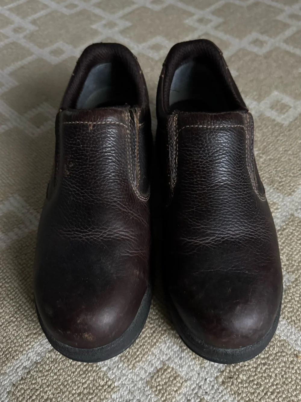 Timberland PRO Titan Alloy Toe Slip On Work Shoes Brown Leather Utility Men’s 9
